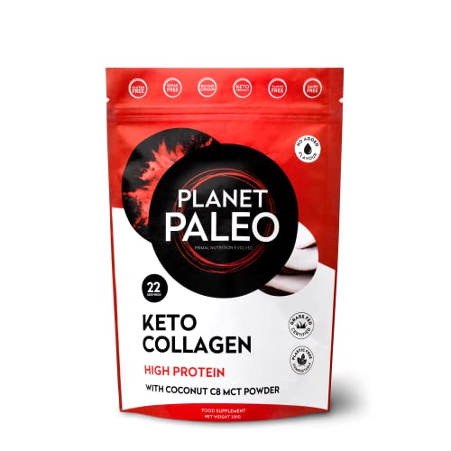 Planet Paleo Keto Collagen Powder (220g, 22 Servings) - Grass-Fed, High Protein