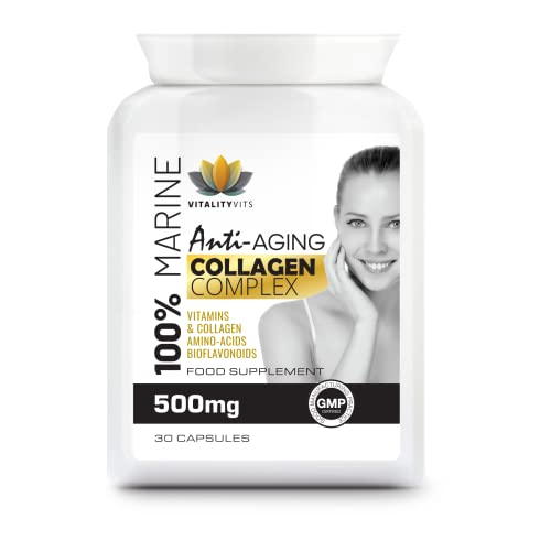 Marine Collagen Complex - High Strength 30 Capsules for Joint Support Hair