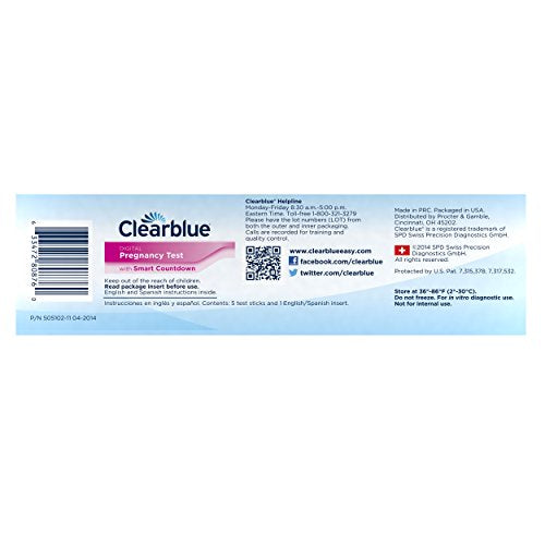 Clearblue Digital Pregnancy Test with Smart Countdown, Multi, 5 count