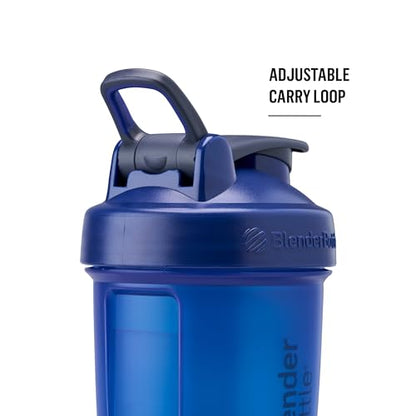 BlenderBottle Shaker Bottle with Pill Organizer and Storage for Protein Powder, Classic V2 ProStak System