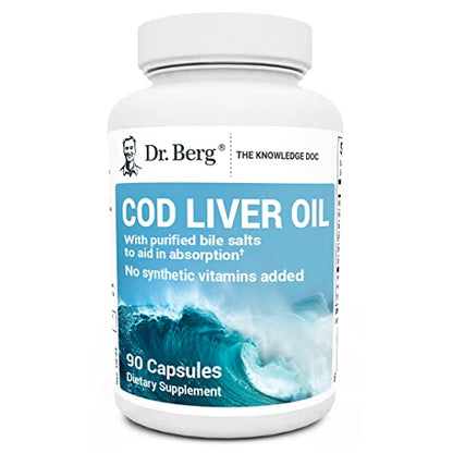 Dr. Berg Cod Liver Oil Capsules from Wild Caught Cod - No Smells or Bad Aftertaste