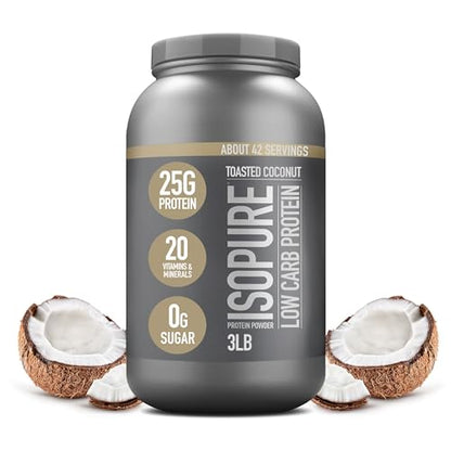 Isopure Protein Powder, Low Carb Whey Isolate with Vitamin C & Zinc for Immune Support