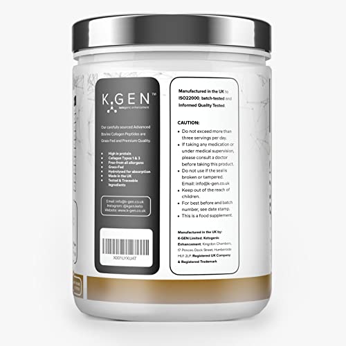 K-GEN Bovine Collagen Powder with Premium Quality Ingredients – Pure Hydrolysed Grass-Fed Bovine Collagen