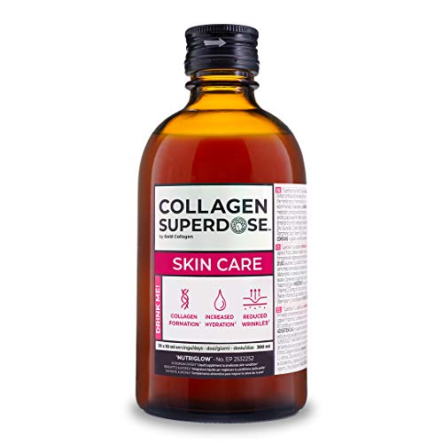 Collagen Superdose Skincare by Gold Collagen | Patented Liquid Collagen Peptides Supplement | 10 Powerful and Effective Ingredients | 30 Day Supply