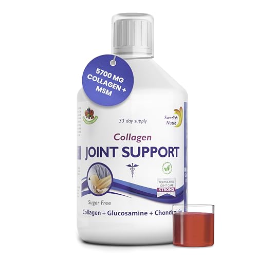 Swedish Nutra Joint Support Collagen - Pack of 500ml, 33 Day Supply | Berry Flavour | with Vitmain C & Glucosamine