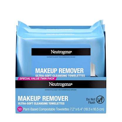 Neutrogena Makeup Remover Wipes, Ultra-Soft Cleansing Facial Towelettes