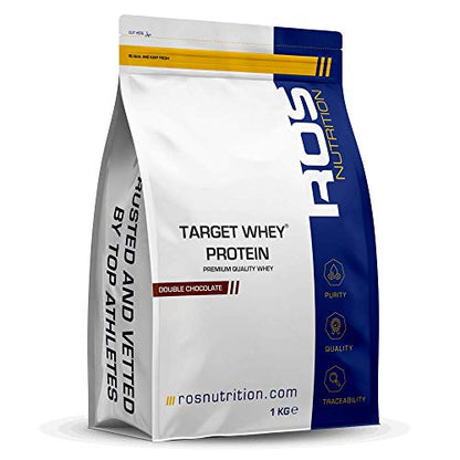 Whey Protein Powder | Double Chocolate | Target Whey Protein by ROS Nutrition | 1 Kg | 40 Servings |