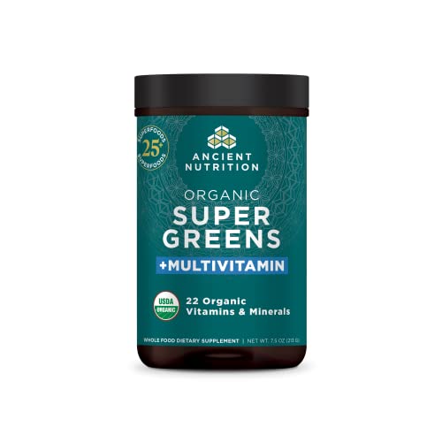 Ancient Nutrition Organic SuperGreens and Multivitamin Powder with Probiotics