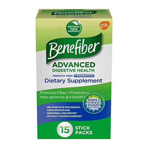 Benefiber Advanced Digestive Health Prebiotic Fiber Supplement Powder with Probiotics 