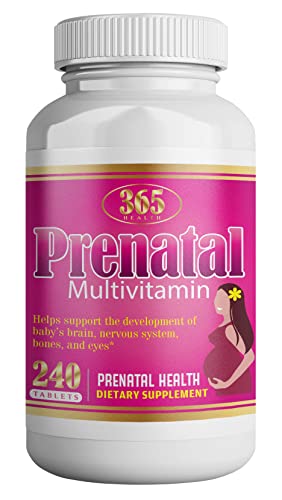 365 Health Prenatal Multivitamin with Folic Acid, Dietary Supplement for Daily Nutritional Support