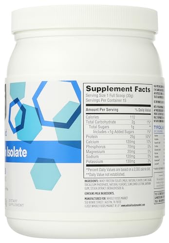 365 by Whole Foods Market, Vanilla Whey Protein Isolate, 15.9 Ounce