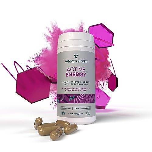 Vegetology Energy Supplements – Iron, Vitamin C & B2, B12, Folate & More – Vitamin Supple