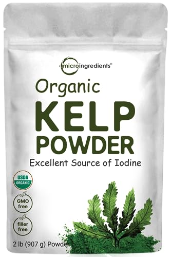 Organic Kelp Powder Supplement, 2lbs | Sustainably US Grown, Raw Ascophyllum Nodosum