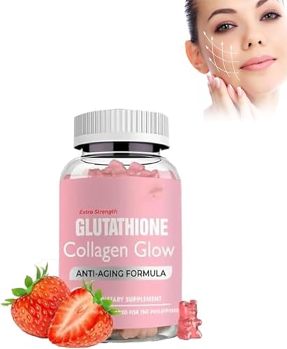 Glutathione Collagen Gummies,Glutathione Collagen Glow Gummies for Dark Spot,60 Pieces