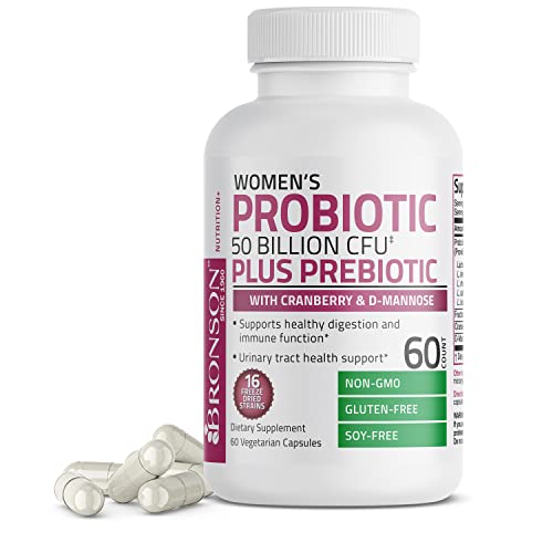 Bronson Women's Probiotic 50 Billion CFU + Prebiotic with Cranberry & D-Mannose