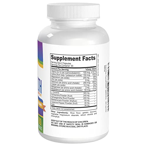 3-Month Thyroid Support Supplement (All-in-1 Formula) with 14 Active Ingredients