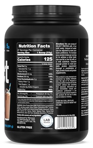 PEScience Select Low Carb Protein Powder, Chocolate Truffle, 27 Serving, Keto Friendly