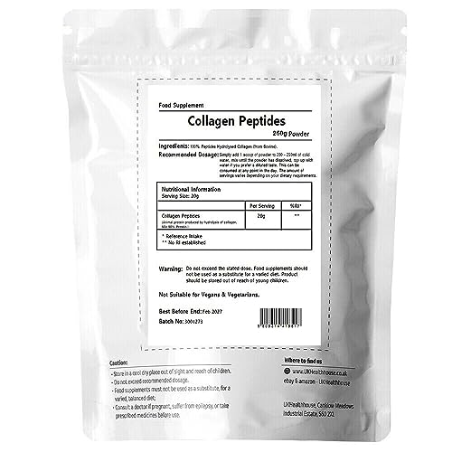 250g UKHealthHouse Collagen Powder, Bovine Collagen Peptides Powder