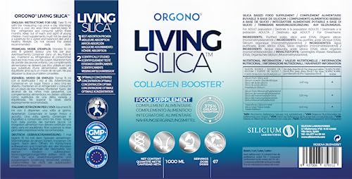 Orgono Living Silica Collagen Booster Liquid | Vegan Liquid Silica Supplement Collagen Booster