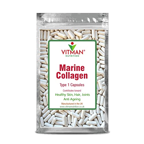 Marine Collagen Capsules - 600mg High Strength Hair, Skin and Joint Supplement 