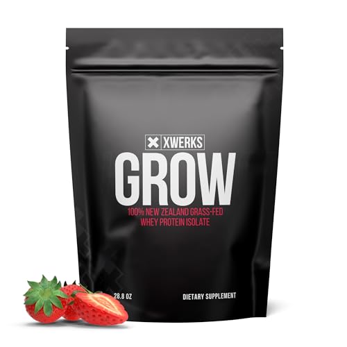 Xwerks Grow 100% New Zealand Grass-Fed Whey Protein - 25g of Pure Isolate Protein