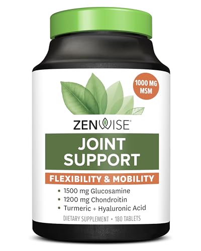 Zenwise Health Glucosamine Chondroitin MSM - Joint Support Supplement with Turmeric