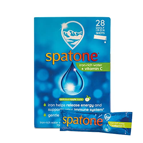 Spatone Natural Liquid Iron Supplement, Apple Flavour With Vitamin C (28 Sachets)