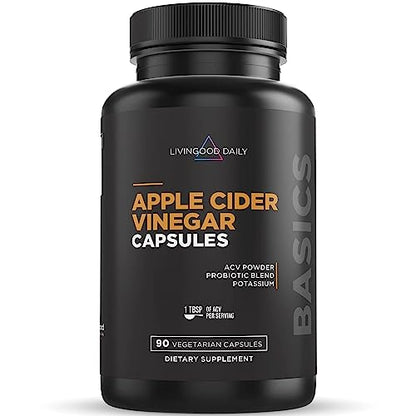 Livingood Daily Apple Cider Vinegar Capsules with The Mother - 1500mg ACV Capsule with