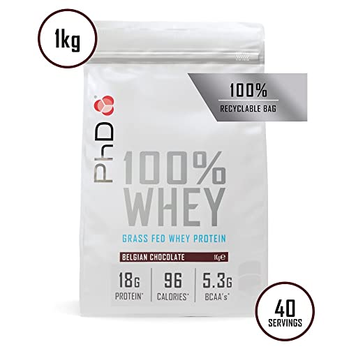 PhD Nutrition 100 Percent Whey, Grass Fed Whey, Lean Muscle Protein Powder