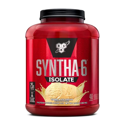 BSN SYNTHA-6 Isolate Protein Powder Drink, Vanilla Ice Cream, 4.0 lb (48 Servings)