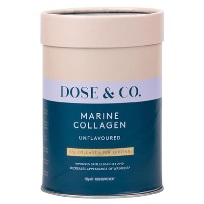 Dose & Co Marine Collagen Peptides with Vitamin C, Unflavoured - 221g Powder Supplement