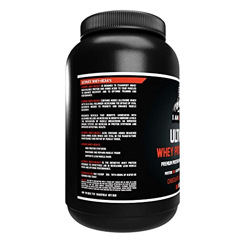 Ultimate Whey Protein + BCAA’s Powder, Premium High Protein Isolate, Enhance Lean Muscle Mass and Recovery, 1kg