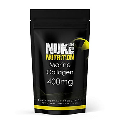 Nuke Nutrition Marine Collagen Capsules - 400mg - 120 Capsules - High Strength Collagen