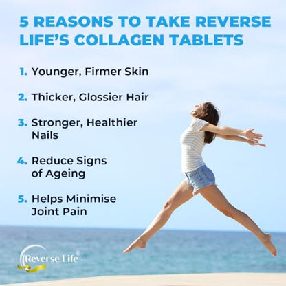 Reverse Life Powerful Marine Collagen Tablets 1800mg with Vitamin C & Vitamin D3 + Magnesium