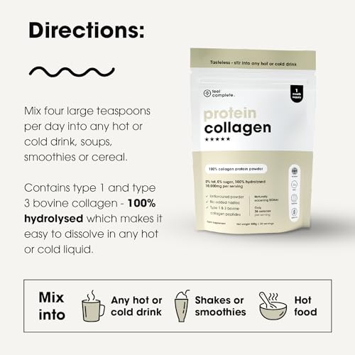 Feel Complete - High Protein Collagen - Premium Type 1 & 3 Hydrolysed Bovine Collagen - Halal - Skin, Hair & Nail