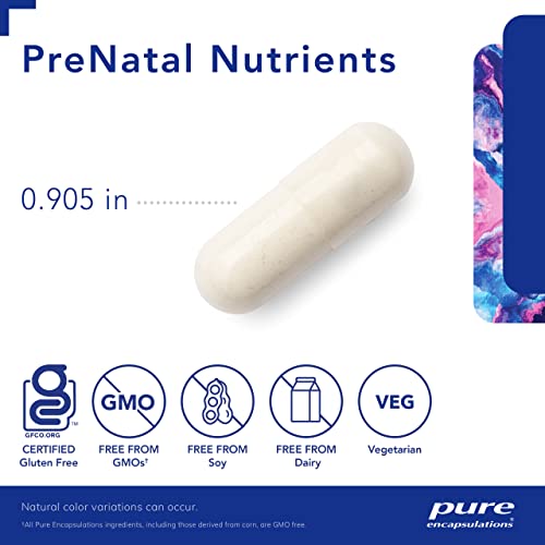 Pure Encapsulations PreNatal Nutrients - for Pregnancy & Lactation - Aids Energy & DNA Development