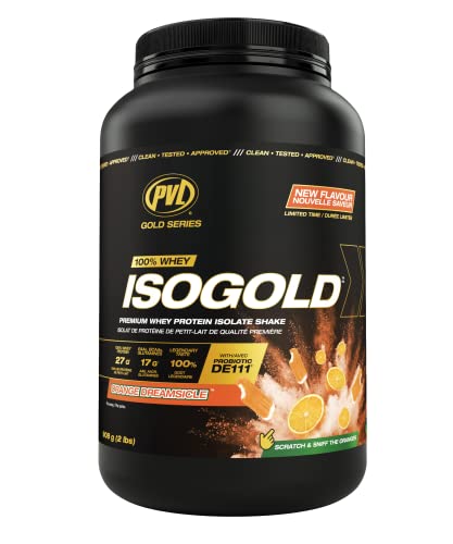 PVL ISO Gold – Grass Fed - Premium Isolate 100% Whey Protein Shake - Orange Krush'd - 908 g