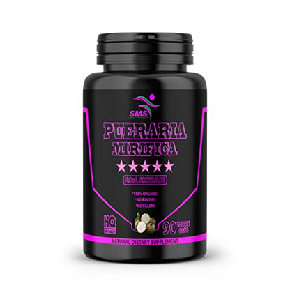 90 Caps Pueraria Mirifica 1000mg Pills - (10:1 Extract Equivalent to 10000mg) High Potency