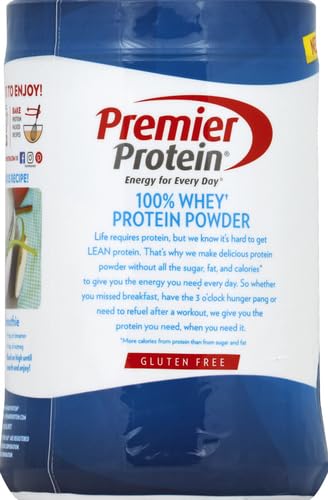 Premier Protein Powder, Vanilla Milkshake, 30g Protein, 1g Sugar, 100% Whey Protein