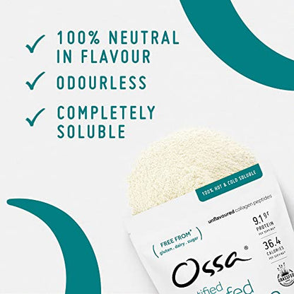 Ossa Certified Grassfed Collagen Peptides Powder-Supplement for Joint, Gut, Hair, Skin & Nails