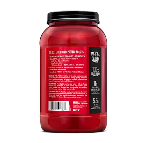 BSN SYNTHA-6 Isolate Protein Powder, Chocolate Protein Powder with Whey Protein