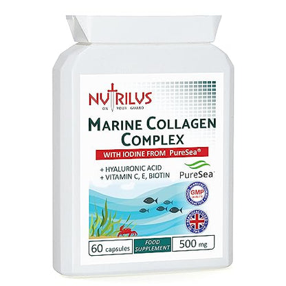 Marine Collagen Complex 60 Capsules 500mg with PureSea Seaweed Providing Iodine 