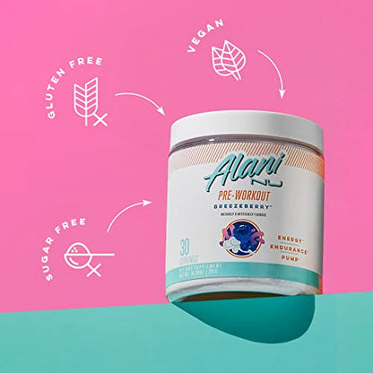 Alani Nu Breezeberry Pre Workout and BCAA Hawaiian Shaved Ice Post Workout Powder Bundle | L-Theanine, Beta-Alanine, Citrulline | Branch Chain Essential Amino Acids | 30 Servings per Container