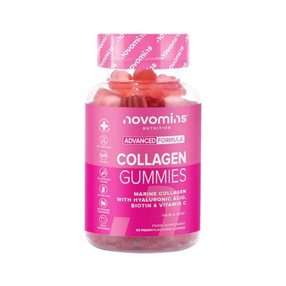 Novomins Collagen Gummies - Marine Collagen Gummies - Superior Type 1 Hydrolysed Collagen