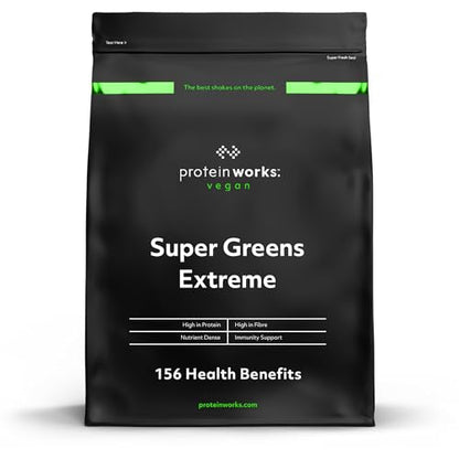 Protein Works Super Greens Extreme Powder , 156 Health Benefits , 41 Active Ingredients , Vegan 