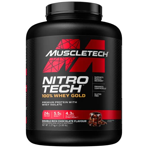 MuscleTech NitroTech 100% Whey Gold Protein Powder, Build Muscle Mass, Whey Isolate Protein Powder