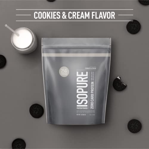 Isopure Protein Powder, Zero Carb Whey Isolate, Gluten Free, Lactose Free, 25g Protein