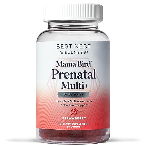 Best Nest Wellness Mama Bird Gummy Prenatal Vitamins, Methylfolate (Folic Acid), Vegan