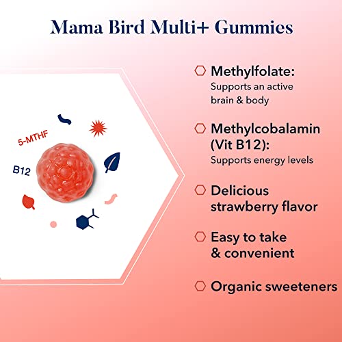 Best Nest Wellness Mama Bird Gummy Prenatal Vitamins, Methylfolate (Folic Acid), Vegan