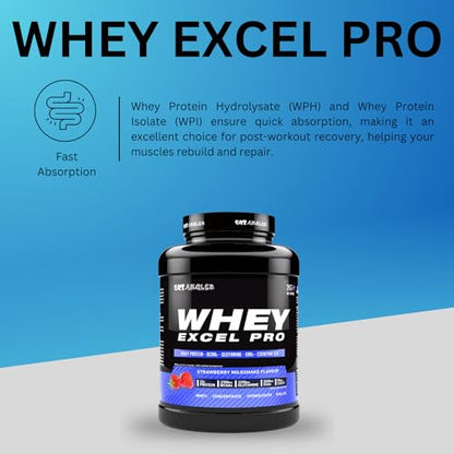 Out Angled Whey Excel Pro Whey Protein Powder Vanilla Flavour, 2kg, 66 Servings, High Protein Powder